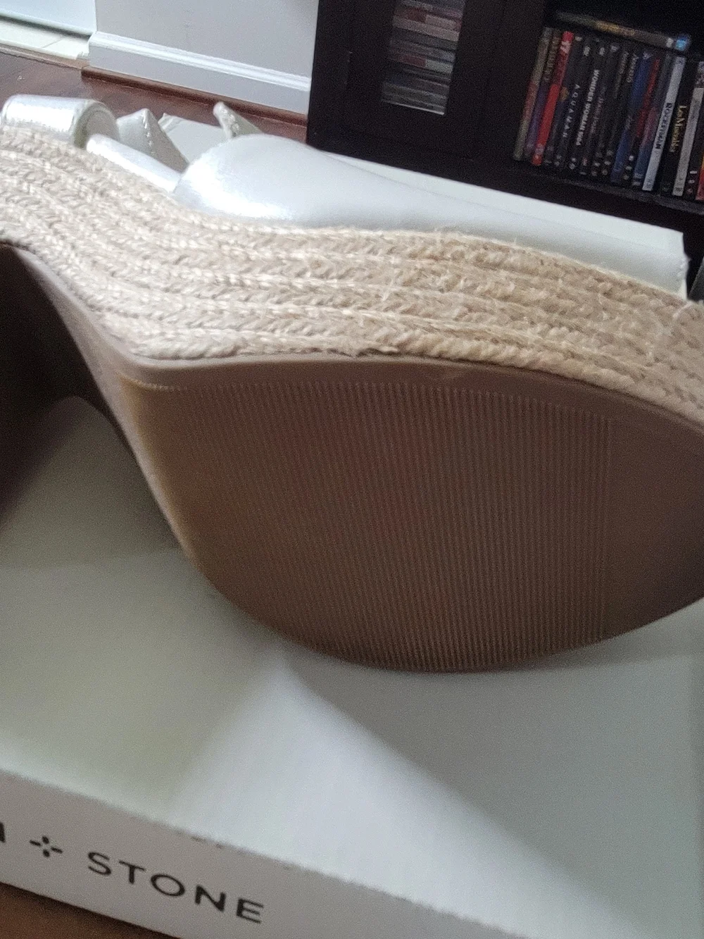 Sun + Stone White Espadrille Platform Sandals